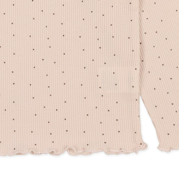 Shoulder Ruffle Waffle T-Shirt (Winter, Spring, Autumn)