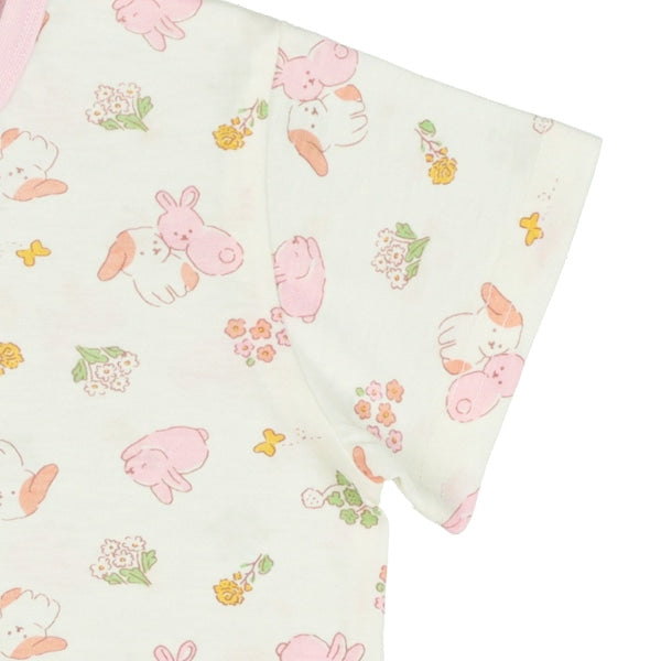 Rabbit Short Sleeve T-shirt and High Waist Pants Set