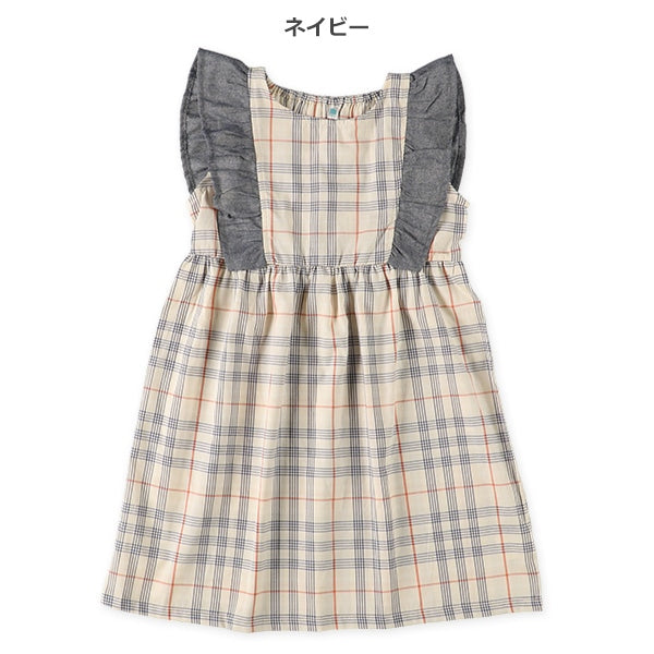 Checkered Frill Sleeveless One Piece