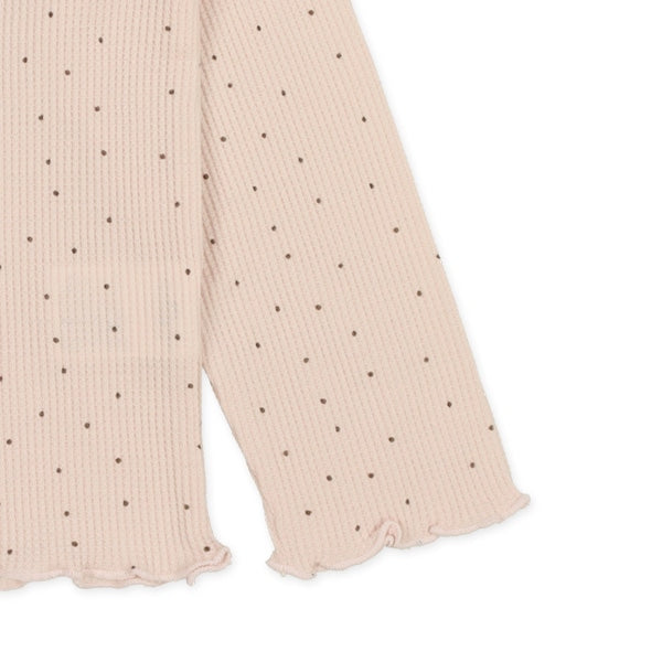 Shoulder Ruffle Waffle T-Shirt (Winter, Spring, Autumn)