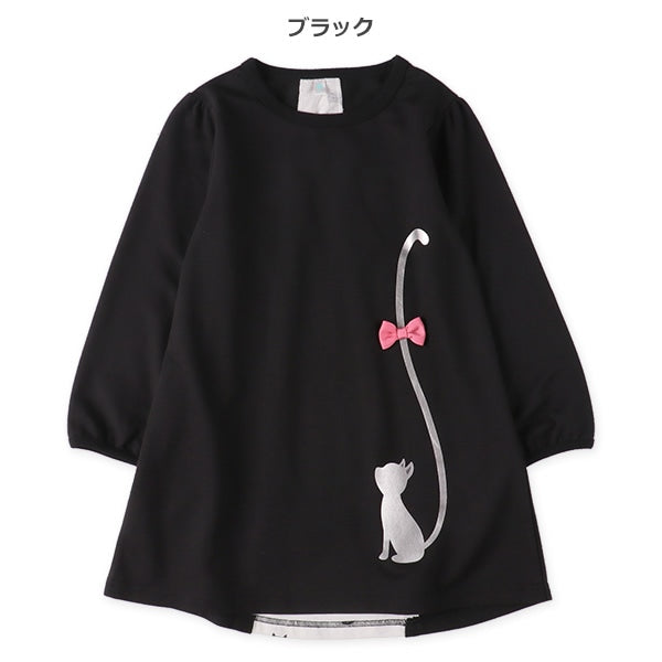 Long-Tail Cat Print T-Shirt (Winter, Spring, Autumn)