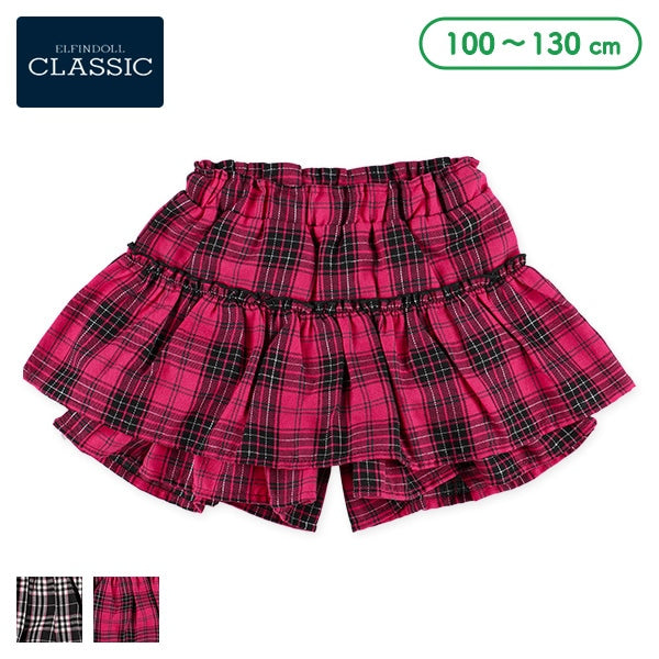 Checked Culottes Skirt (Winter, Spring, Autumn)