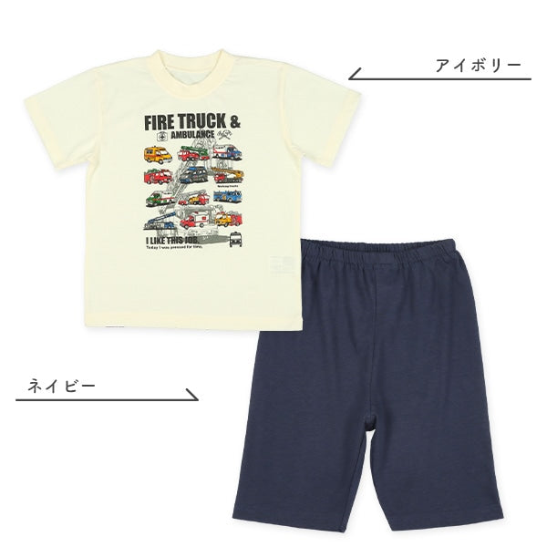 Fire Truck Short Sleeve T-shirt and Pants Set