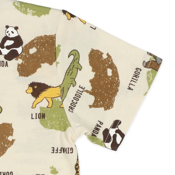 Animal Short Sleeve T-shirt and High Waist Pants Set