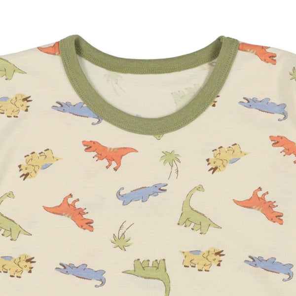 Dinosaur Short Sleeve T-shirt and High Waist Pants Set