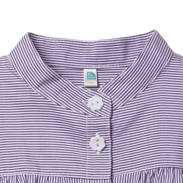 Stripe Frill Short Sleeve Shirt