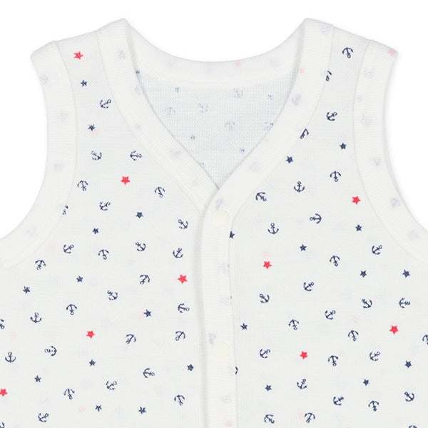 2Pieces Sleeveless Romper (Front Open)
