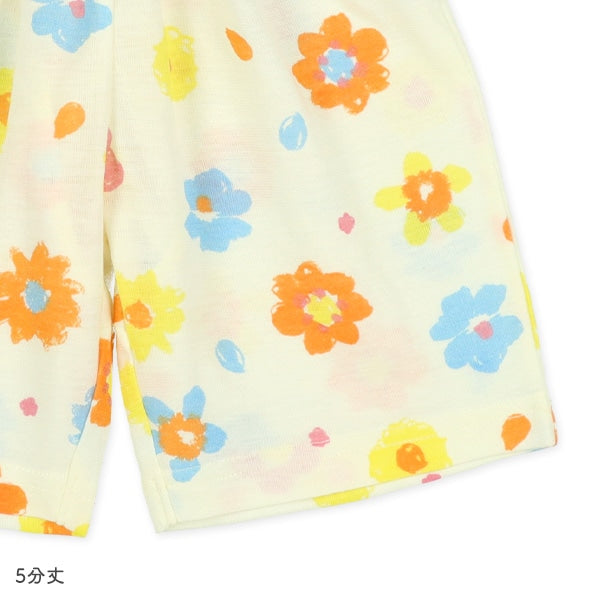Floral Short Sleeve T-shirt and High Waist Pants Set