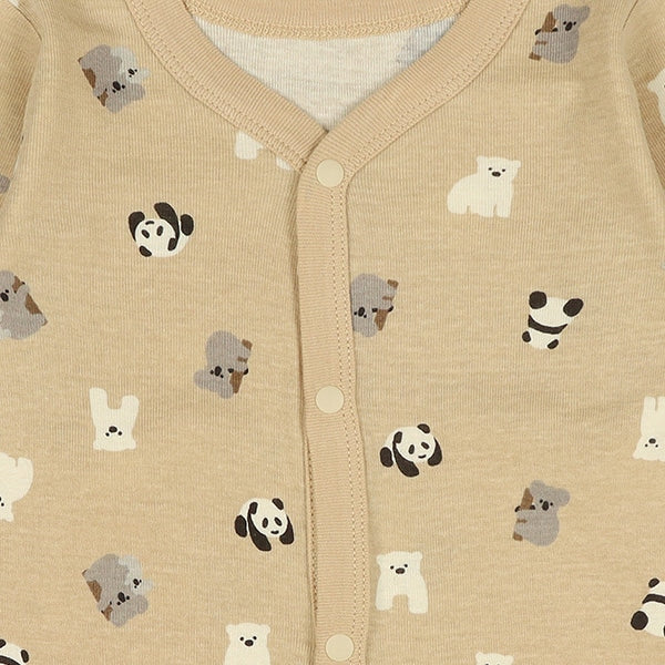 Long sleeve romper with front opening