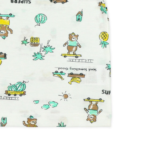 Bear Short Sleeve T-shirt and High Waist Pants Set