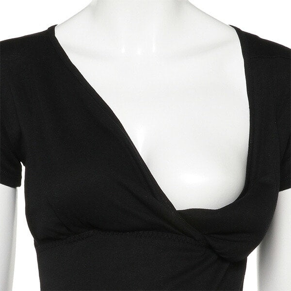 Cross-Front French Sleeve Dress