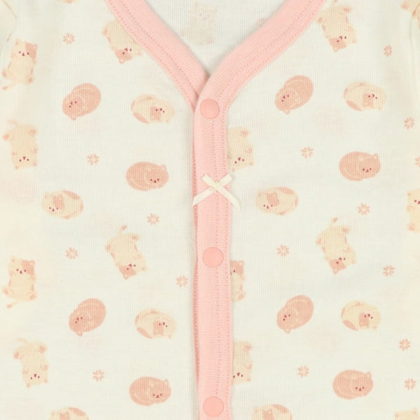 Long sleeve romper with front opening