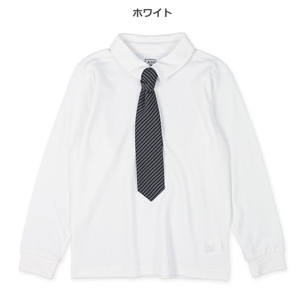 Long Sleeve Polo Shirt with Tie (Winter, Spring, Autumn)