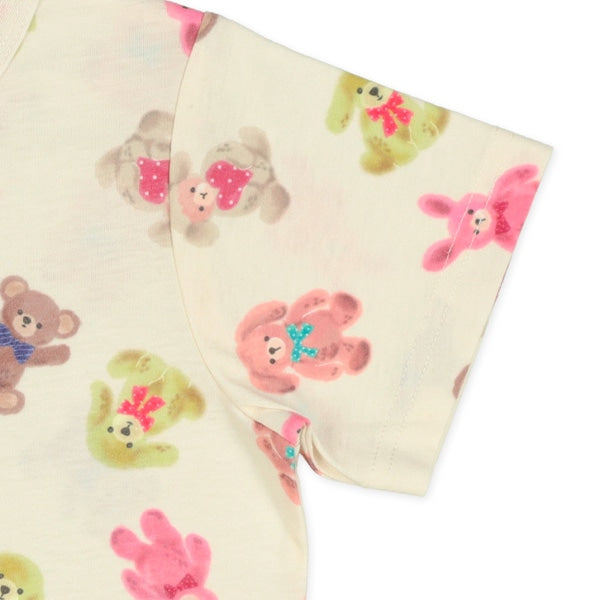 Stuffed Toy Short Sleeve T-shirt and High Waist Pants Set