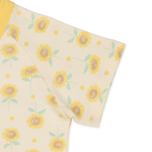 Sunflower Short Sleeve T-shirt and High Waist Pants Set