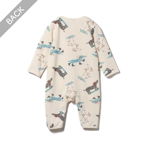 Skiing Animal Print Baby Romper