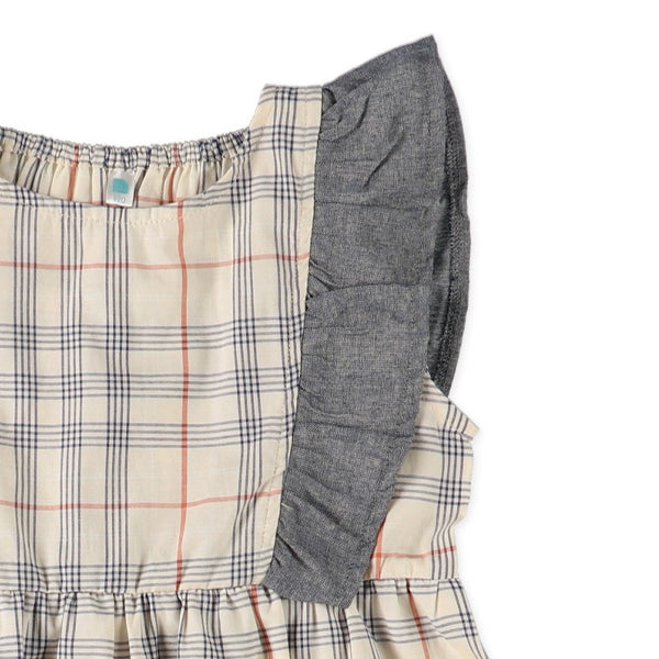 Checkered Frill Sleeveless One Piece