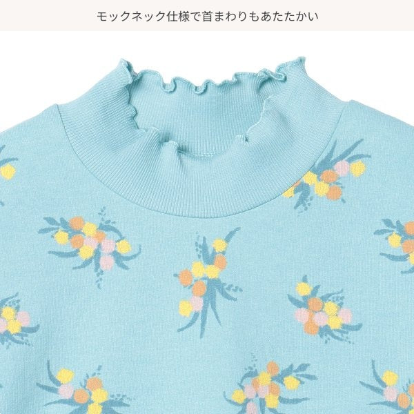 Floral Mock Neck Sweatshirt (Winter, Spring, Autumn)