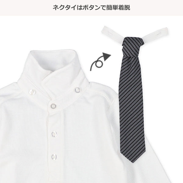Long Sleeve Polo Shirt with Tie (Winter, Spring, Autumn)