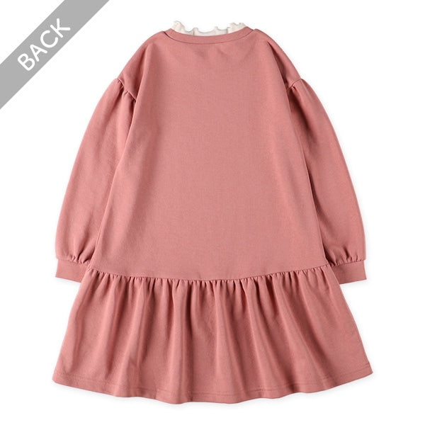 Ruffle Neck Dress with Panelled Skirt (Winter, Spring, Autumn)