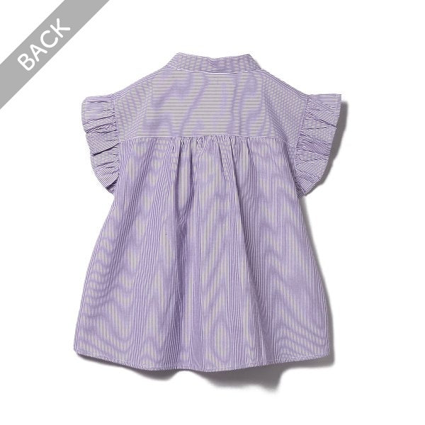 Stripe Frill Short Sleeve Shirt