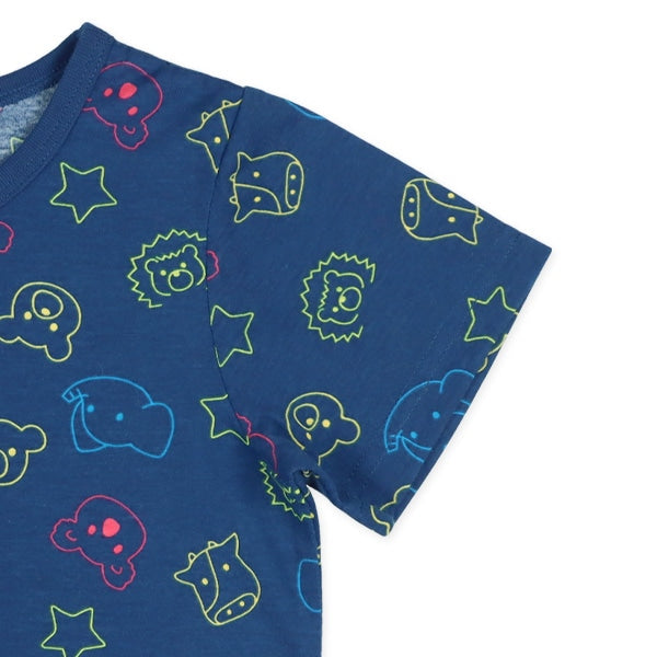 Animal Short Sleeve T-shirt and High Waist Pants Set