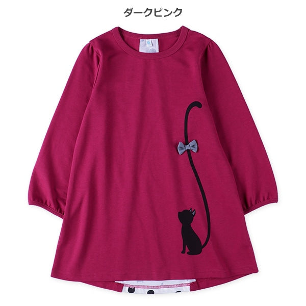 Long-Tail Cat Print T-Shirt (Winter, Spring, Autumn)