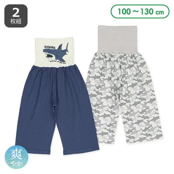 2Pieces High Waist Shark Pants