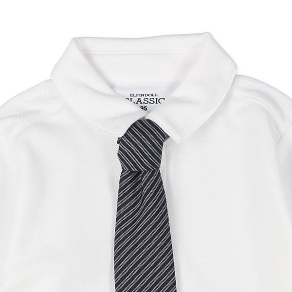Long Sleeve Polo Shirt with Tie (Winter, Spring, Autumn)