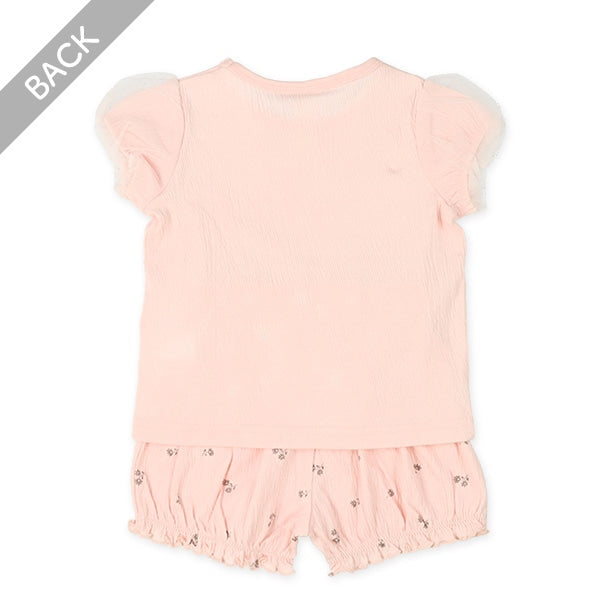 Short Sleeve Blouse and Shorts Set