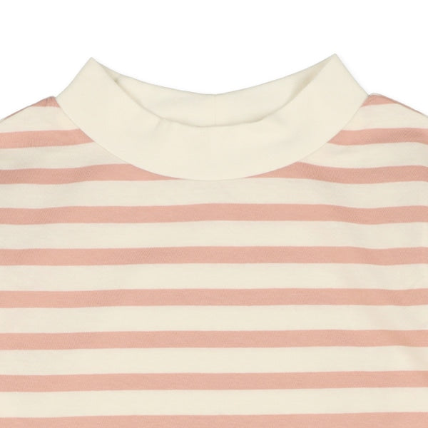 Striped Mock Neck T-shirt (Winter, Spring, Autumn)