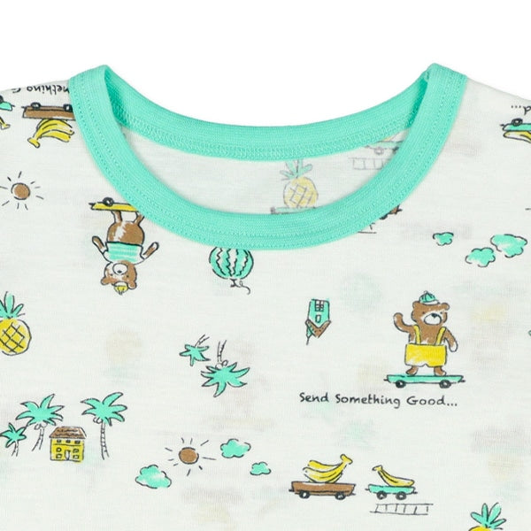 Bear Short Sleeve T-shirt and High Waist Pants Set