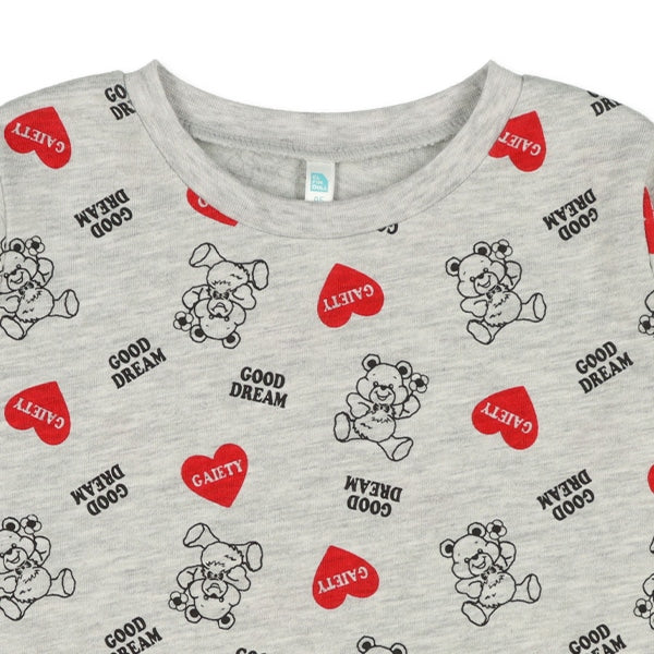Heart and Bear Print T-Shirt (Winter, Spring, Autumn)