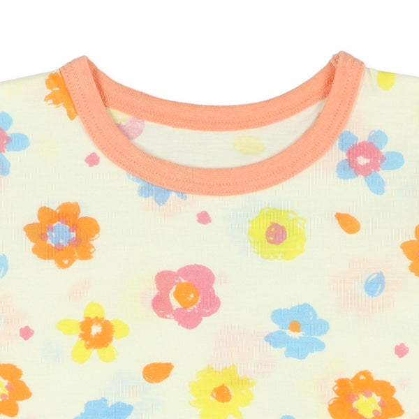 Floral Short Sleeve T-shirt and High Waist Pants Set