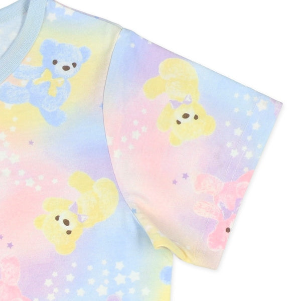Colorful Bear Short Sleeve T-shirt and Pants Set