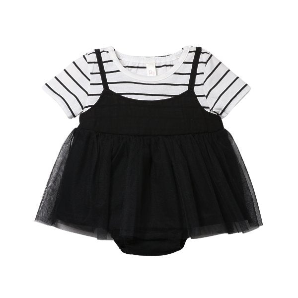Stripe Short Sleeve T-shirt and Shorts Set