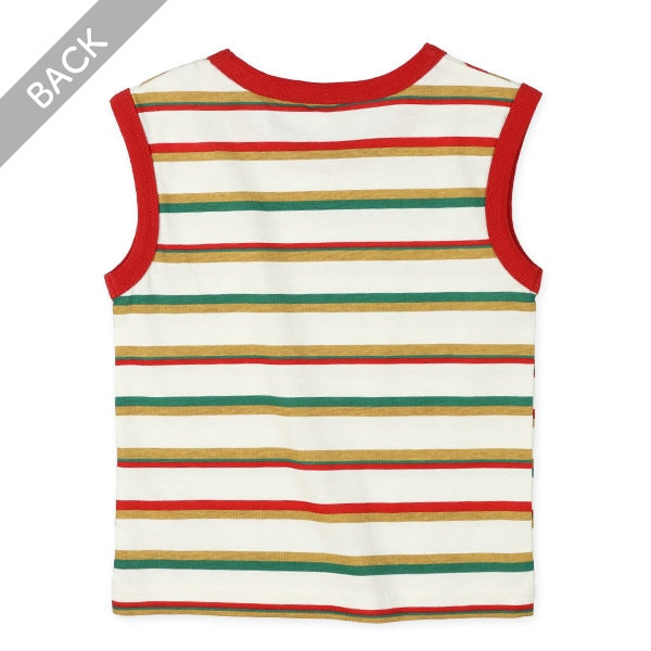 Stripe Sleeveless T-shirt
