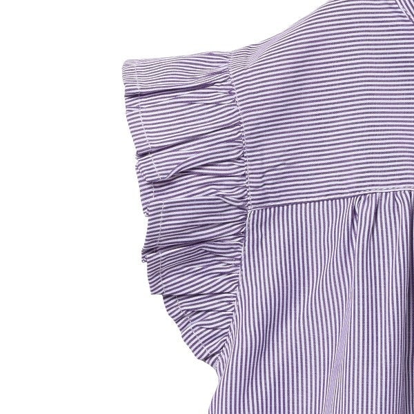 Stripe Frill Short Sleeve Shirt