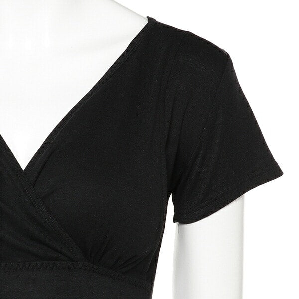 Cross-Front French Sleeve Dress