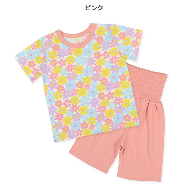 Floral Short Sleeve T-shirt and High Waist Pants Set
