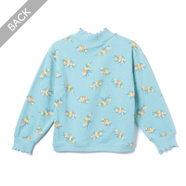 Floral Mock Neck Sweatshirt (Winter, Spring, Autumn)