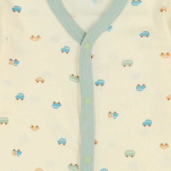 Long sleeve romper with front opening