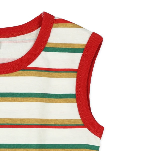 Stripe Sleeveless T-shirt