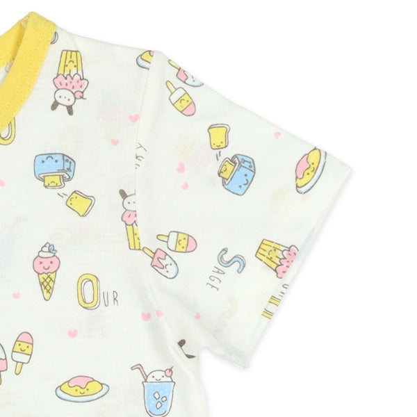 Foods Short Sleeve T-shirt and High Waist Pants Set
