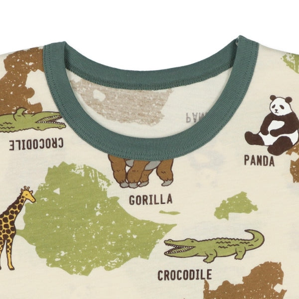 Animal Short Sleeve T-shirt and High Waist Pants Set