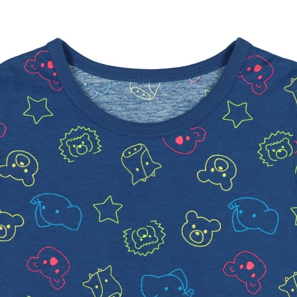 Animal Short Sleeve T-shirt and High Waist Pants Set