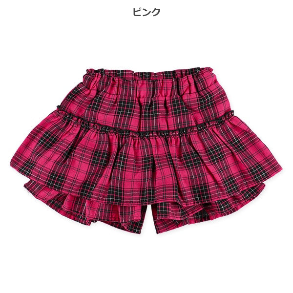Checked Culottes Skirt (Winter, Spring, Autumn)