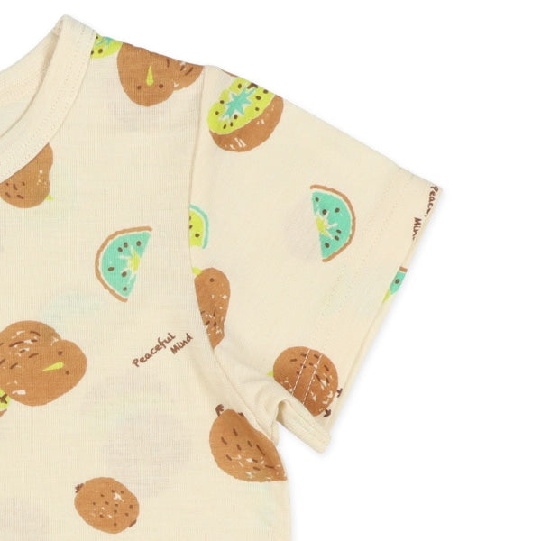kiwi and kiwi Short Sleeve T-shirt and High Waist Pants Set