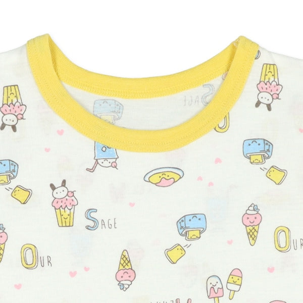 Foods Short Sleeve T-shirt and High Waist Pants Set