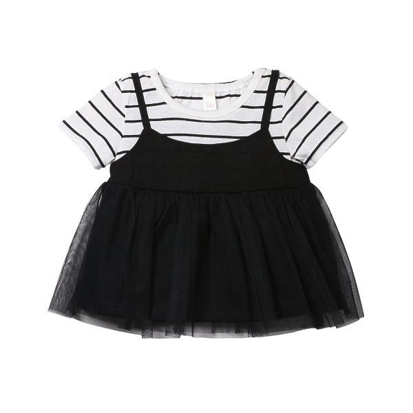 Stripe Short Sleeve T-shirt and Shorts Set